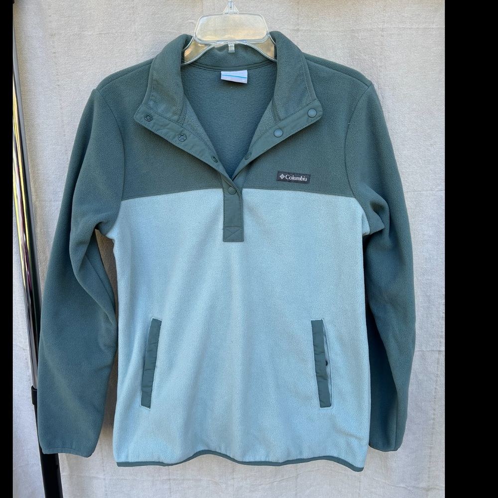 Columbia Women’s 1/4 Button Two-Tone Fleece Pullover-sz:M